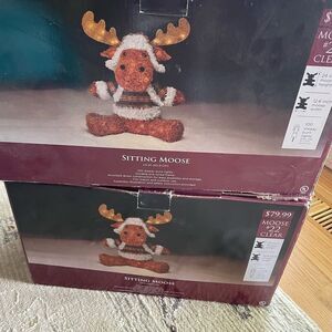 Traditions Sitting Moose Christmas Light Up Moose x 2!
